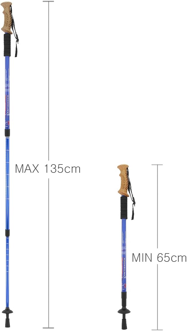 MidGard Nordic Walking Stock Teleskop Antischock Wanderstöcke aus Aluminiumlegierung mit Korkgriff &