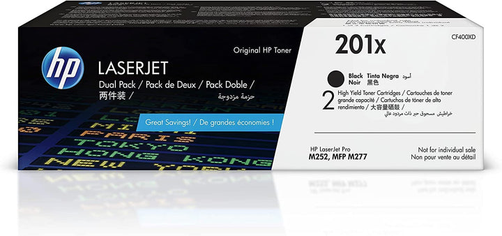 HP 201X (CF400X) Original Toner Schwarz mit hoher Reichweite für HP LaserJet Pro M252, XL Schwarz XL