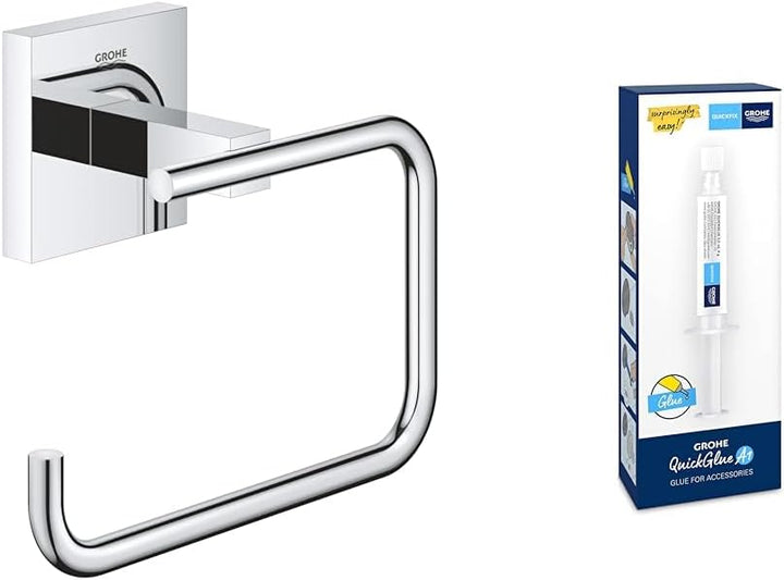 GROHE Start Cube - Papierhalter (ohne Deckel, verdeckte Befestigung, Material:Metall), Chrom, 409780