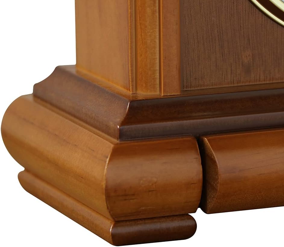 MPM Quality Retro Light Wood Tischuhr, Braun, Traditionelle und Elegante Holztischuhr, Arabische Zif