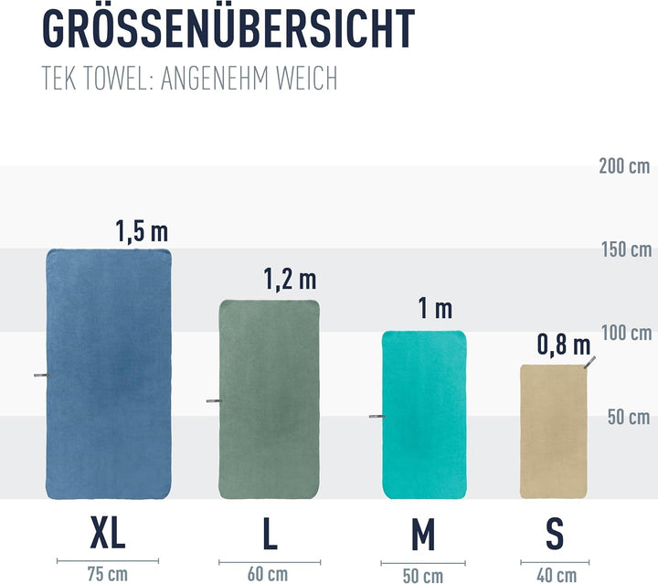 Sea to Summit - Tek Towel Reisehandtuch - Badetuch - Weiches Frottee - Saugfähig &amp; Schnelltrocknend