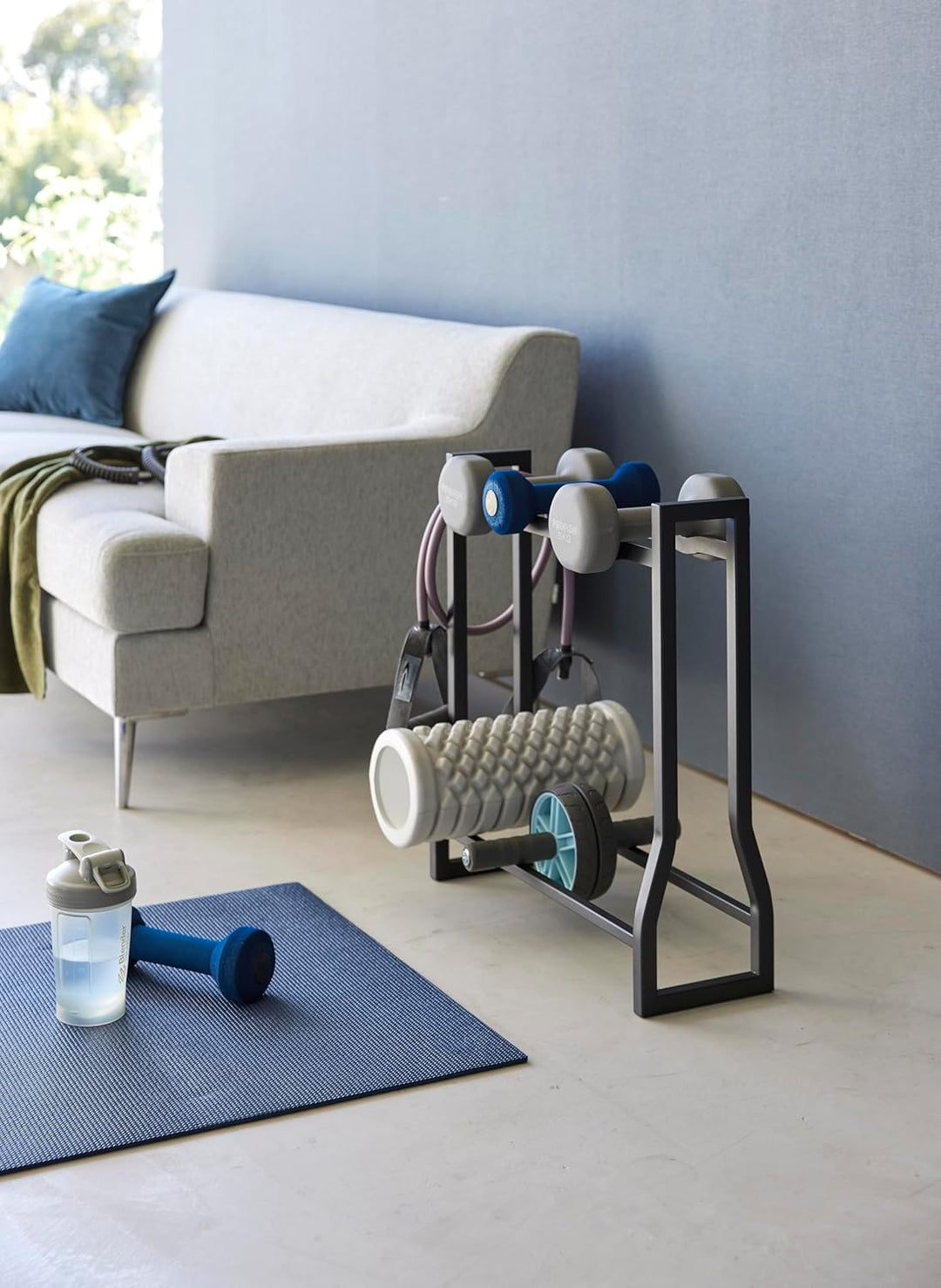 Yamazaki 1964 TOWER Dumbbell Rack, black, Steel/Silicone, 52 x 17 x 54.3 cm Schwarz, Schwarz