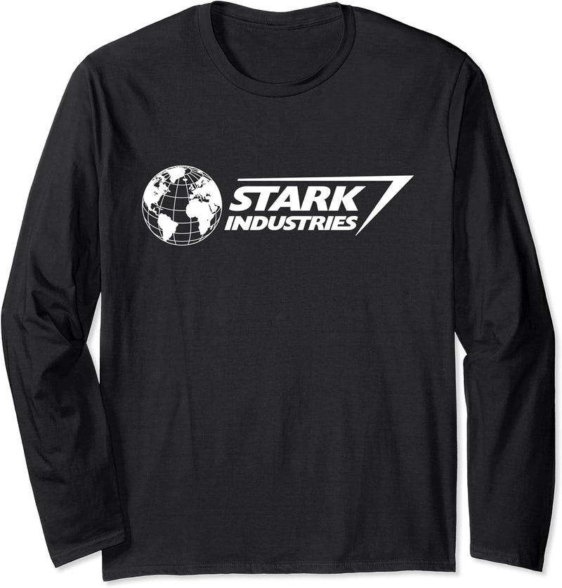 Marvel Iron Man Stark Industries Logo White Langarmshirt