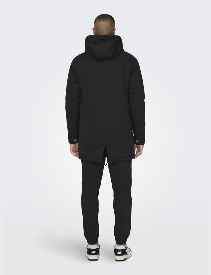 ONLY & SONS Herren Onsalexander OTW Noos Vd Parka S Schwarz, S Schwarz