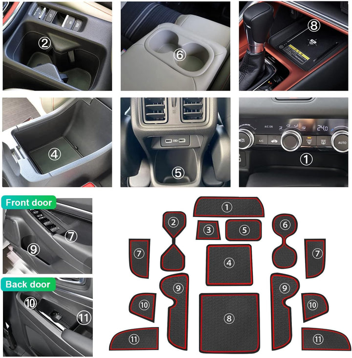 GAFAT Kompatibel mit Honda HR-V 2022 2023 Antirutschmatten, HRV 2022 Gummimatten, Mittelkonsole Getr