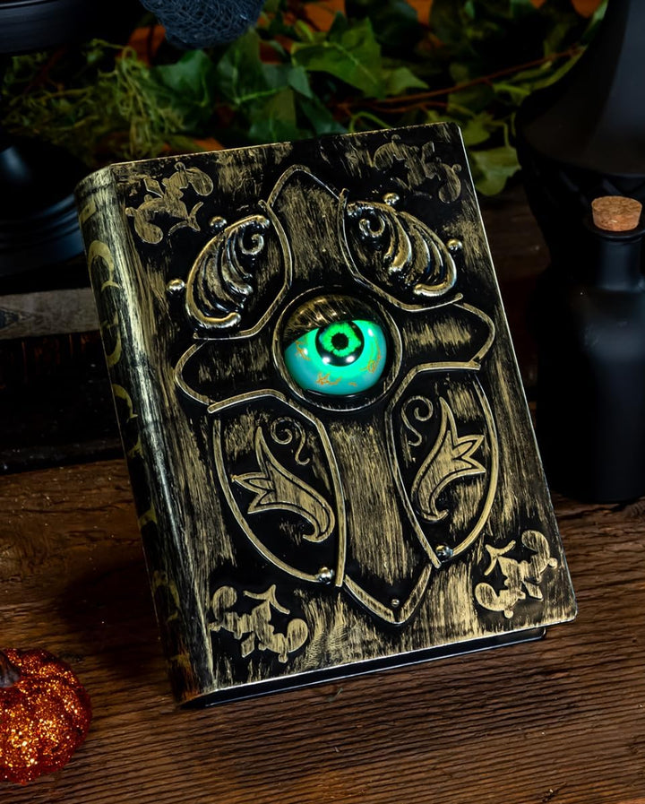 Horror-Shop Magisches Buch mit beweglichem Auge, Sound & Licht 22 cm