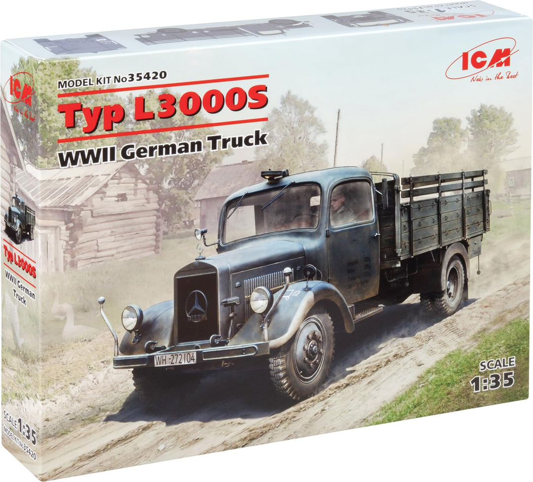 ICM 35420 Modellbausatz Typ L3000S, WWII German Truck, Schwarz, Extra gross