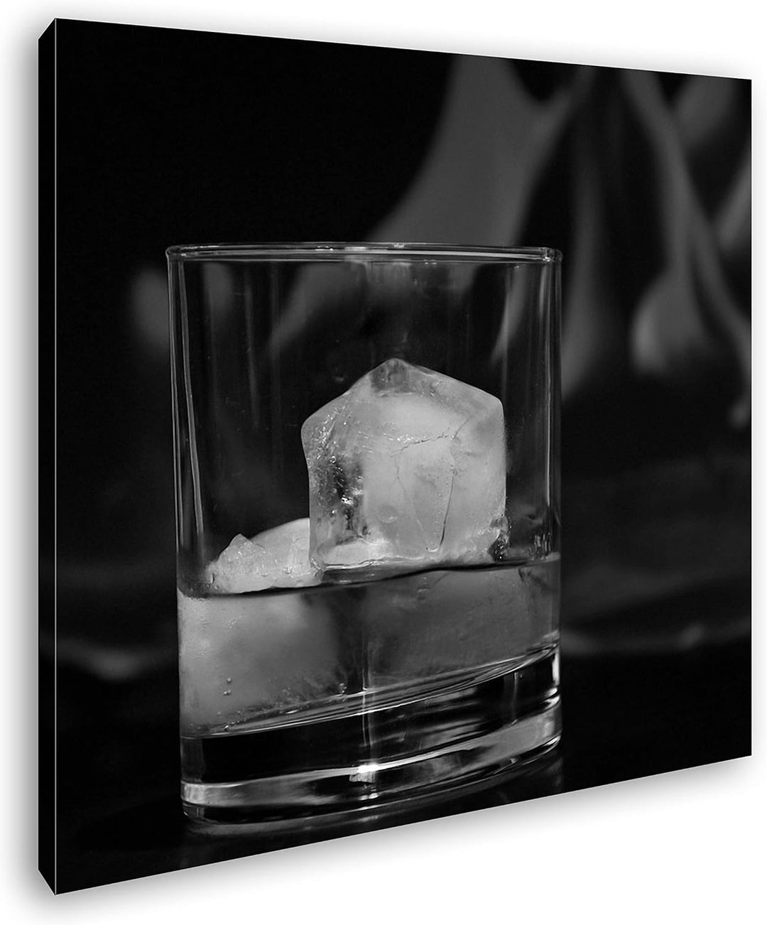 deyoli Glas edlen Whisky Format: 70x70 Effekt: Schwarz&Weiss als Leinwandbild, Motiv fertig gerahmt