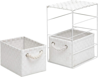ARPAN Aufbewahrungsschrank mit 2 Schubladen, ideal für Zuhause/Büro/Schlafzimmer, 18 x 25 x 33 cm, W