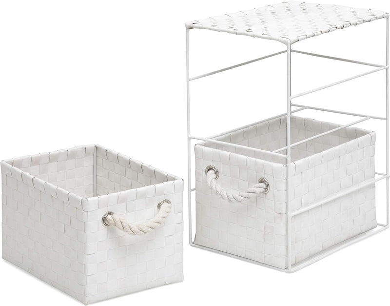ARPAN Aufbewahrungsschrank mit 2 Schubladen, ideal für Zuhause/Büro/Schlafzimmer, 18 x 25 x 33 cm, W