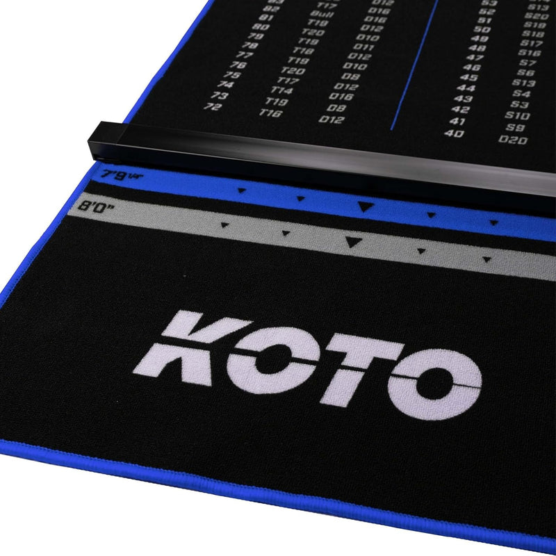 KOTO - Oche Carpet Checkout Dartmatte 285 x 80 cm + Oche Inkl. Score Indikator, Rutschfeste Teppich