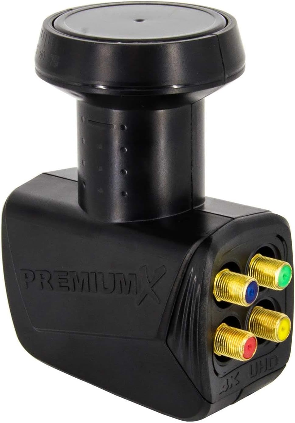 PremiumX Balkon Satelliten-Komplettanlage 4 Teilnehmer 60cm SAT Antenne Quad LNB 10m Kabel 8X F-Stec