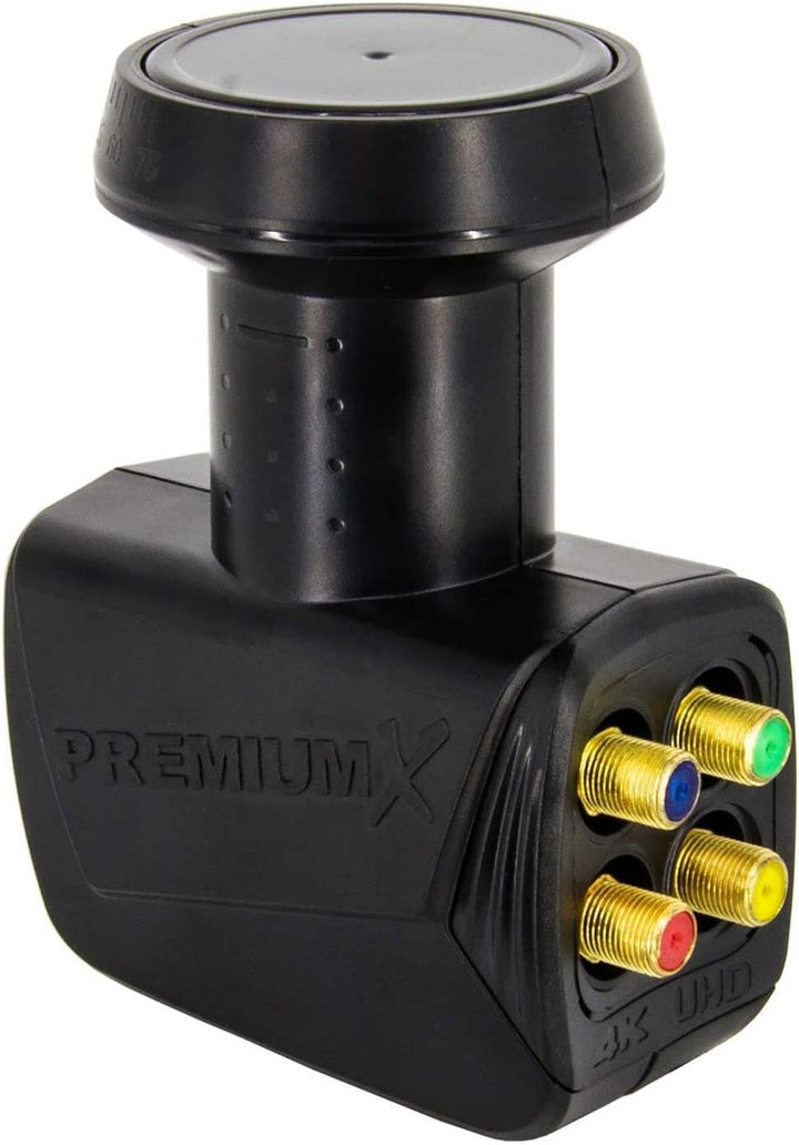 Premium X Deluxe SAT Anlage für 4 Teilnehmer 85cm Satellitenantenne ALU Ziegelrot mit Quad LNB Black