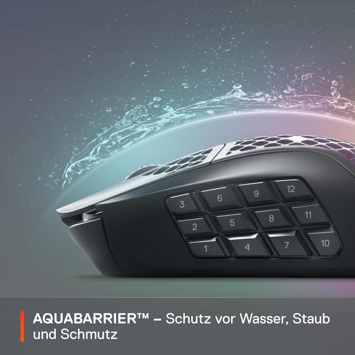 SteelSeries Aerox 9 Wireless Gaming-Maus – Ultraleicht für MMOs/MOBAs – 89 g Gewicht – 18 programmie