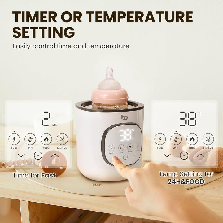 Babyflaschenwärmer für schnelles und gleichmässiges Erwärmen von Muttermilch, 8 in 1 Multifunktion B