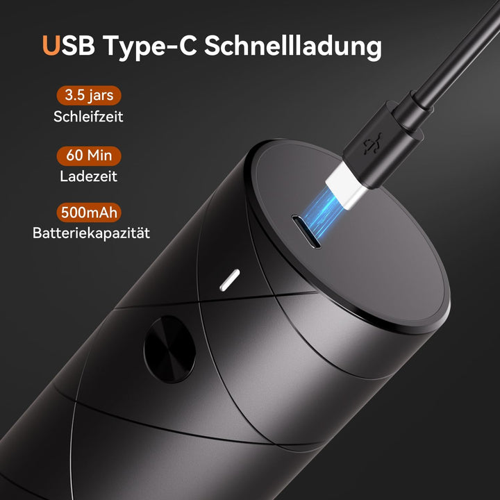 Salz und Pfeffermühle elektrische 2er Set, USB wiederaufladbare-Gewürzmühle elektrisch, einstellbare
