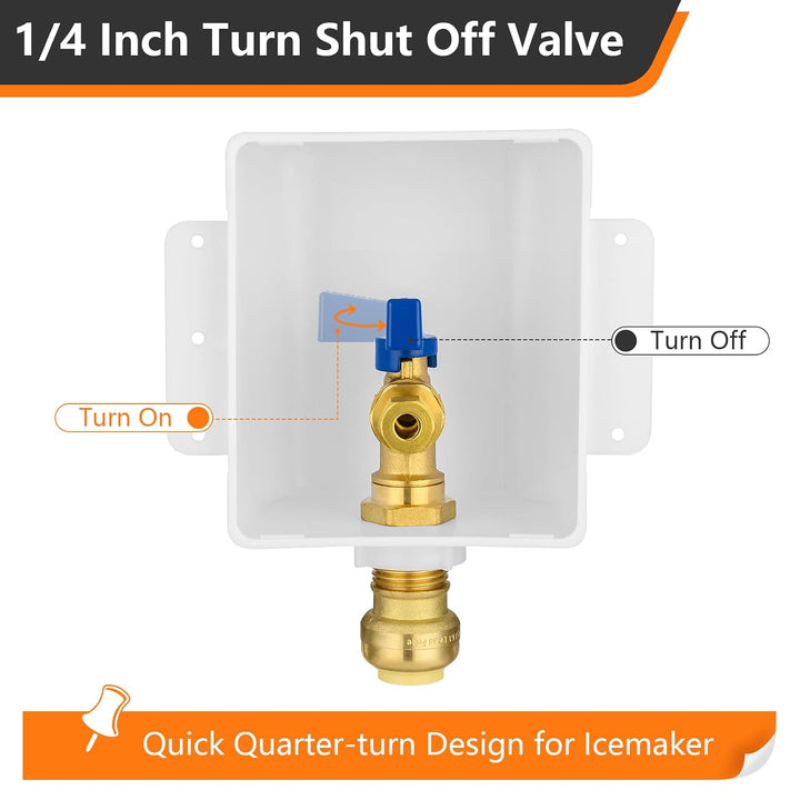 HeSun Push-to-Connect Eiswürfelbereiter-Auslassbox, Einlass 1,27 cm Steckverbindung x Auslass 1/4 Zo