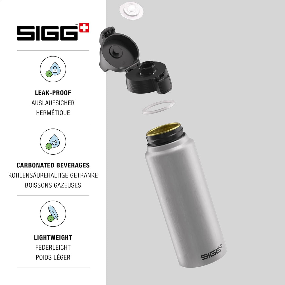 SIGG - Alu Trinkflasche - WMB ONE - Klimaneutral Zertifiziert - Für Kohlensäurehaltige Getränke Geei