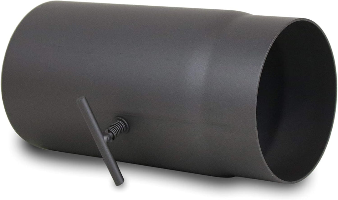 LANZZAS Ofenrohr 250 mm mit Drosselklappe, im Durchmesser, DN Ø 150 mm, Farbe: gussgrau - weitere Ro