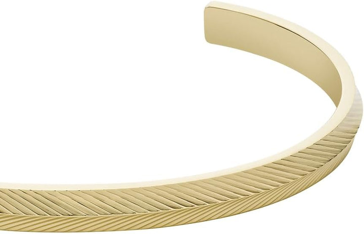 Fossil Damen Edelstahl mit offener Manschette Armspange Bernstein-Gold, Bernstein-Gold