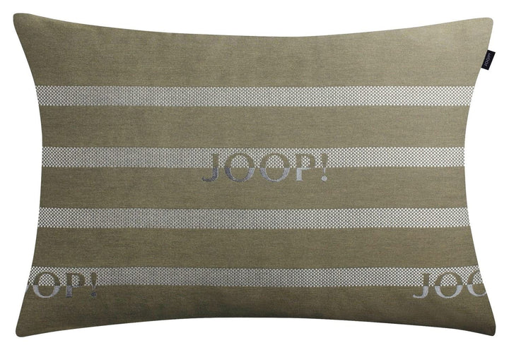 Joop! Kissenhülle Logo Stripes | 90 Oliv - 40 x 60