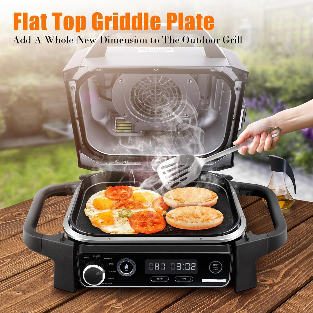 GFTIME Gusseisen Grillplatte für Ninja OG701 Woodfire Grills, antihaftbeschichtete Grillplatte, Flac