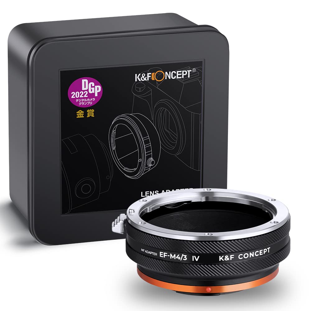 K&F Concept Lens Mount Adapter EOS-M4/3 IV Manueller Fokus Kompatibel mit Canon (EF/EF-S) Objektiv u