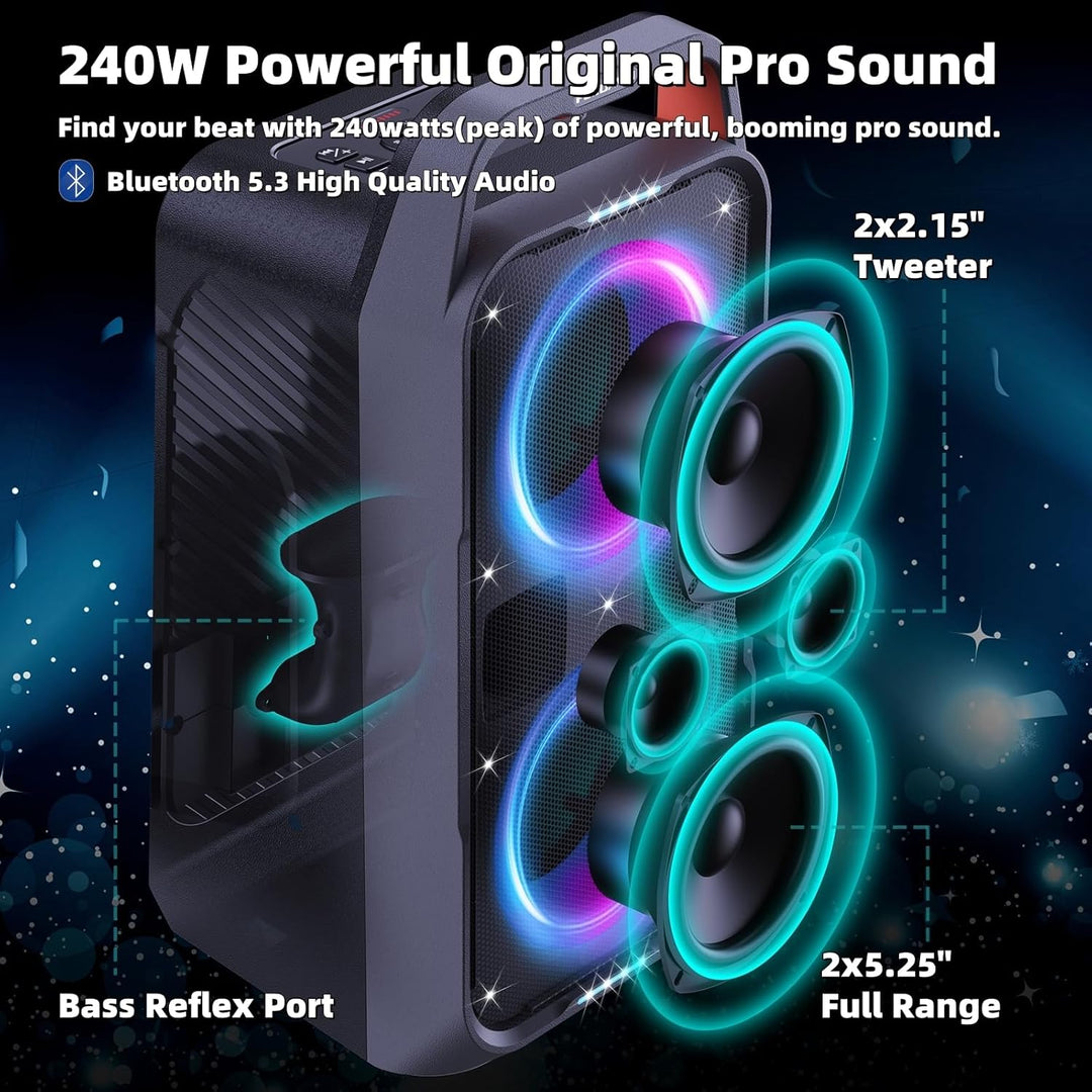 240W Party Bluetooth Lautsprecher, lautem Stereosound, Musikbox Bluetooth Gross Partybox, Natür Supe