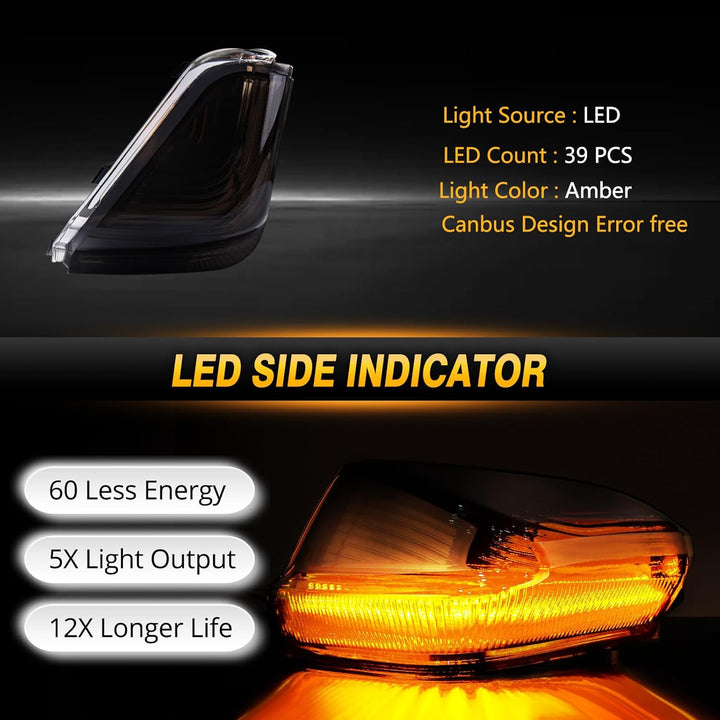 LED Spiegelblinker für Mercedes Benz Sprinter W906, LED Blinker Seitenblinker mit Canbus Fehlerfrei,