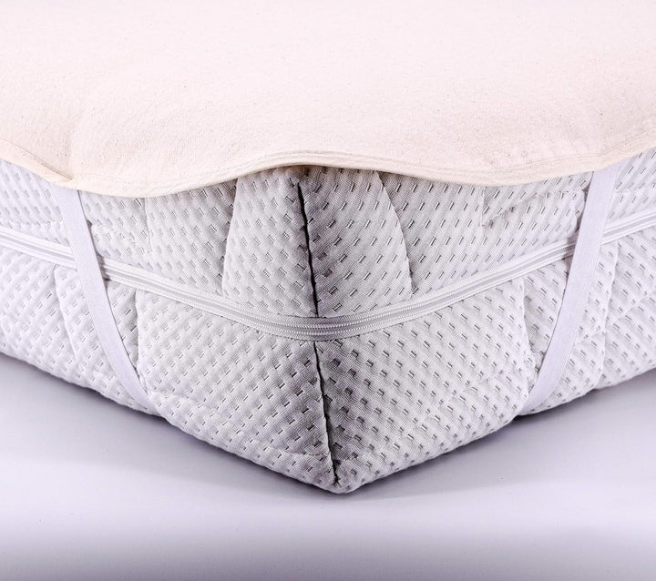 SETEX Kalmuck Matratzenschutz, 180 x 220 cm grosser Matratzenschoner, Eckgummis, 100 % Baumwolle, Cl