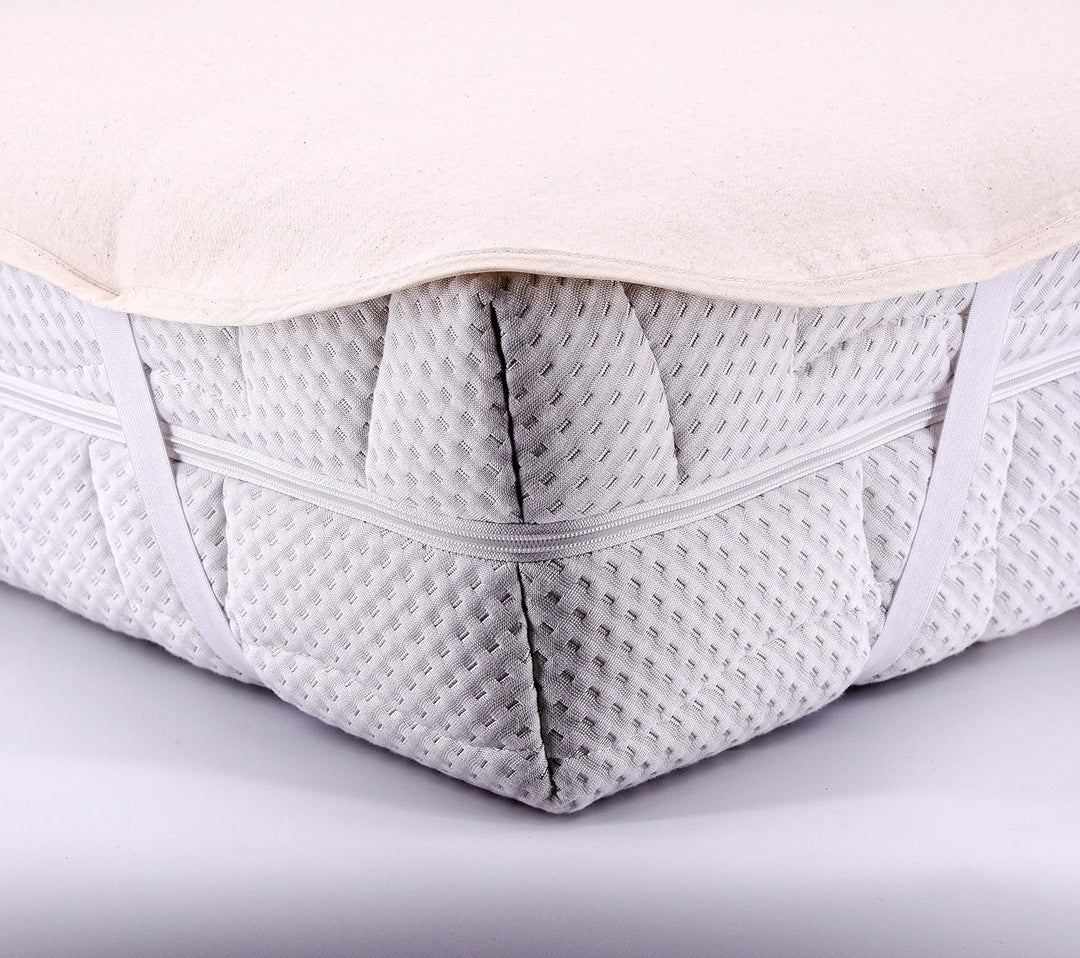 SETEX Kalmuck Matratzenschutz, 120 x 220 cm grosser Matratzenschoner, Eckgummis, 100 % Baumwolle, Cl