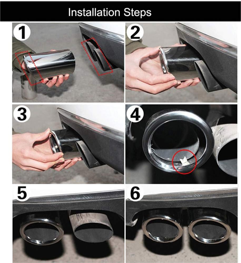iSpchen 2 Stück Auspuff Endrohr Auspuffblende Chrom Edelstahl Auto Auspuffrohr abdeckung Endrohrblen