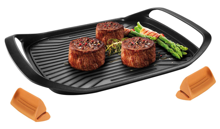 Tescoma 605068 Grillpfanne 42 x 28 cm SmartCLICK, Schwarz gewellt, gewellt