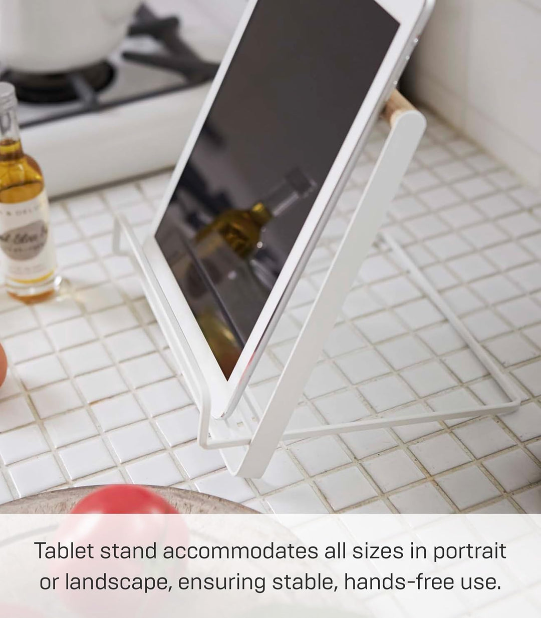 YAMAZAKI 2737 Tablet Kochbuchständer, Stahl, Weiss
