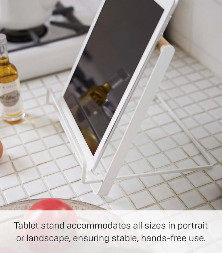YAMAZAKI 2737 Tablet Kochbuchständer, Stahl, Weiss