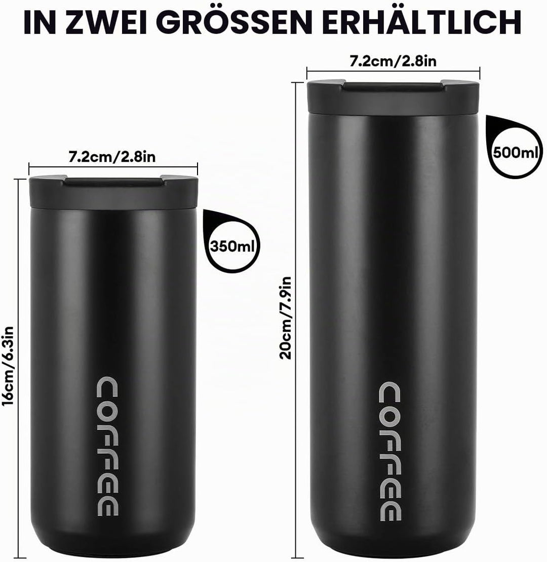 lalafancy Thermobecher 350ml/500ml Kaffeebecher-to-go, Isolierbecher Edelstahl Travel Mug Wiederverw