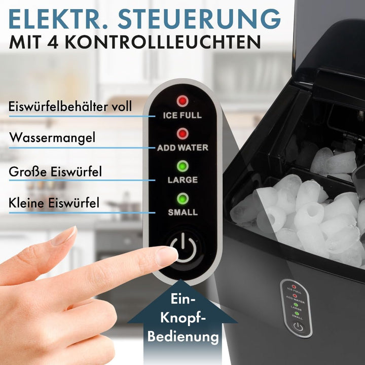 Clatronic® Eiswürfelmaschine schnelle Produktion - Eiswürfel in 10 Minuten | bis zu 10kg Eis in 24 S