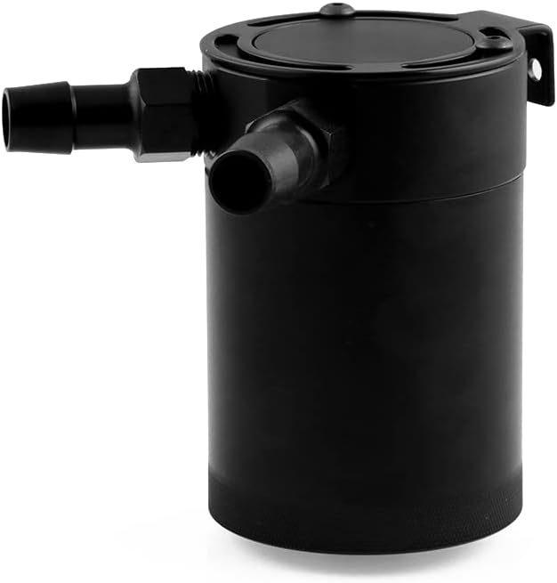 Riloer 2 Port Oil Catch Can mit Ablassventil, Reservoir Tank Oil Air Separator mit Aluminium Baffle,