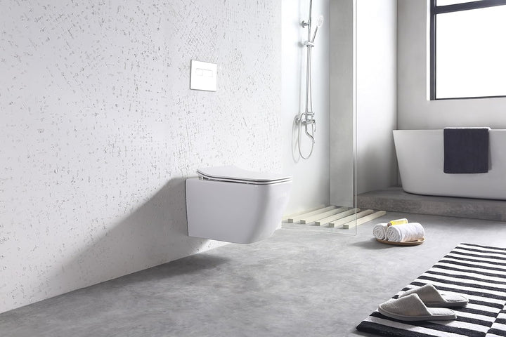 Cube Design Hänge WC spülrandlos Toilette inkl. WC Sitz mit Softclose Absenkautomatik + abnehmbar