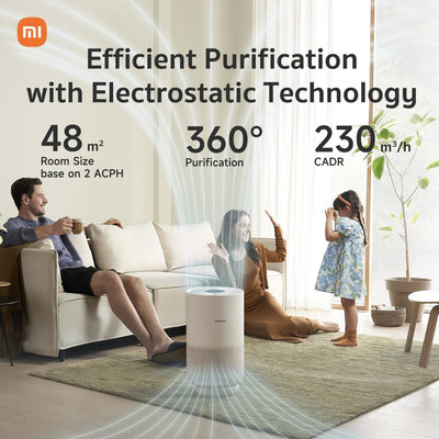 Xiaomi Smart Air Purifier 4 Compact Luftreiniger(beseitigt bis zu 99, 97% Tierhaare, Staub, Viren &