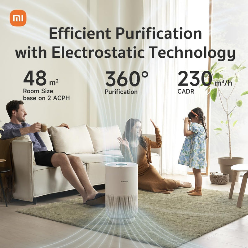 Xiaomi Smart Air Purifier 4 Compact Luftreiniger(beseitigt bis zu 99, 97% Tierhaare, Staub, Viren &