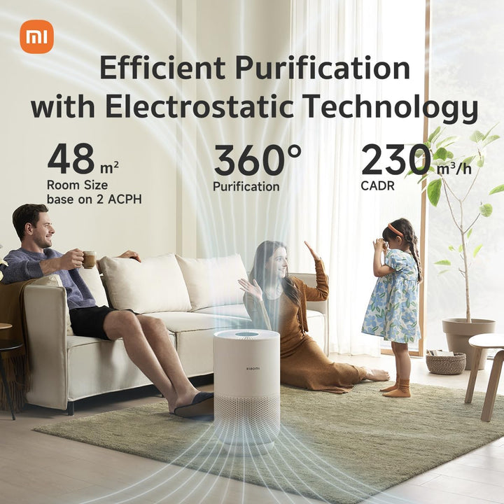 Xiaomi Smart Air Purifier 4 Compact Luftreiniger(beseitigt bis zu 99, 97% Tierhaare, Staub, Viren &