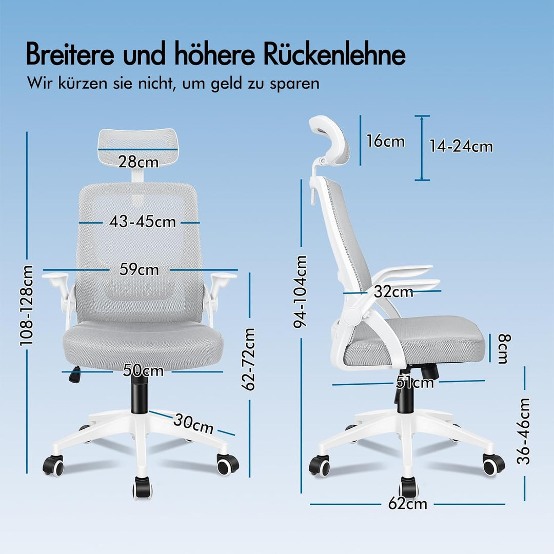 ALFORDSON Bürostuhl Chefsessel Netzstuhl ergonomisch Schreibtischstuhl Wippfunktion höhenverstellbar