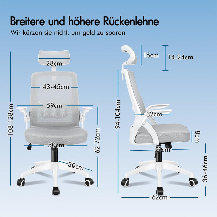 ALFORDSON Bürostuhl Chefsessel Netzstuhl ergonomisch Schreibtischstuhl Wippfunktion höhenverstellbar