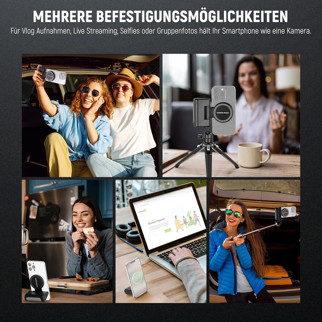 NEEWER Basics Magnetischer Smartphone Grip, Handy Kameragriff mit Fernauslöser, nur kompatibel mit M