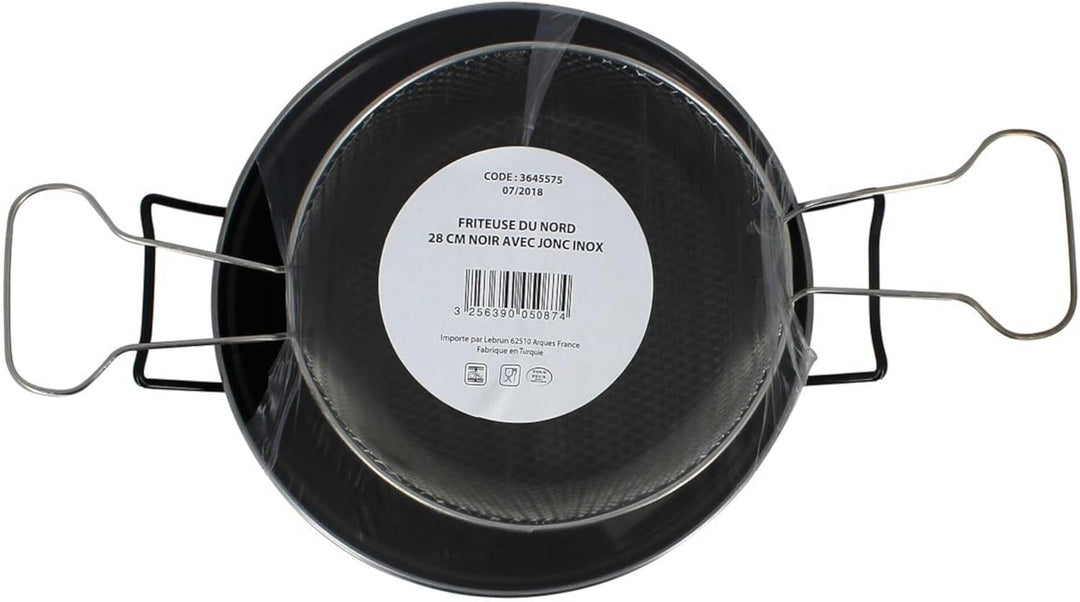 Util‘Home 3645575 Fritteuse, Edelstahl, 28 cm, Schwarz