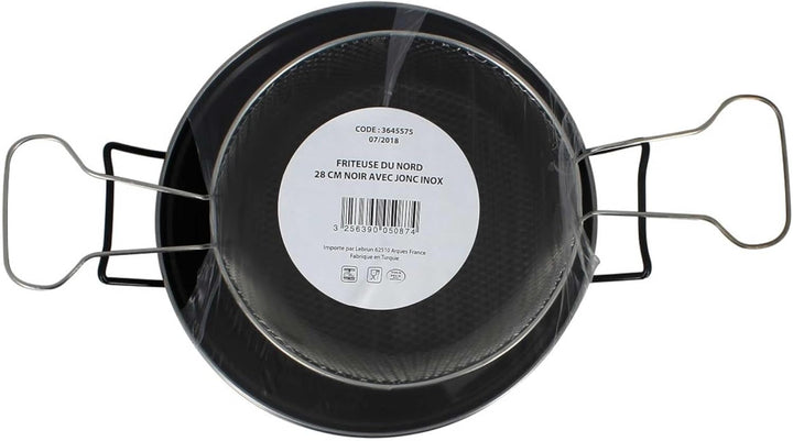 Util‘Home 3645575 Fritteuse, Edelstahl, 28 cm, Schwarz
