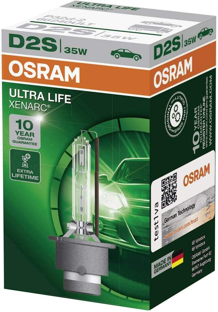Osram XENARC ULTRA LIFE D2S HID Xenon-Brenner, Entladungslampe, 66240ULT, Faltschachtel (1 Stück) UL