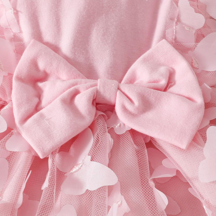 Babykleidung für Neugeborene Mädchen Gerüschtes Kleid mit Blumendruck Sommer Outfits Süsses Schleife