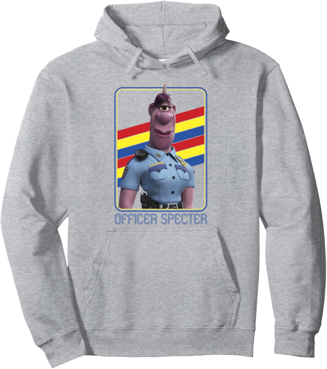 Disney Pixar Onward Officer Specter Retro Rainbow Portrait Pullover Hoodie